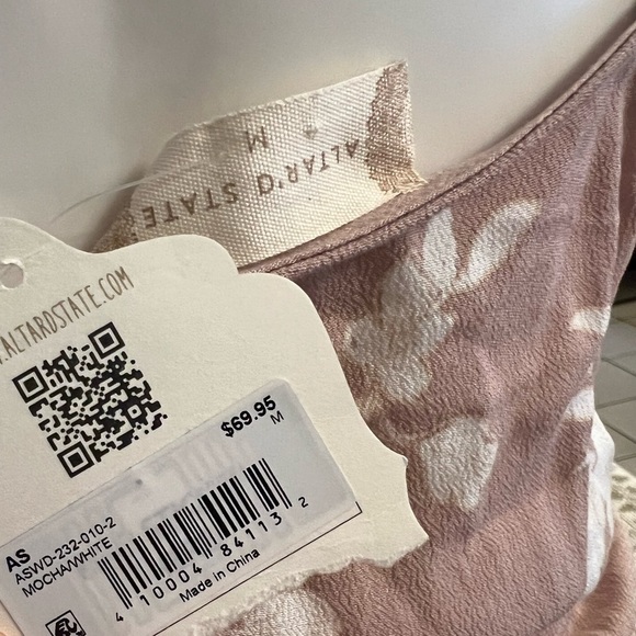 NWT Altar’d State mocha white floral dress - Picture 3 of 4